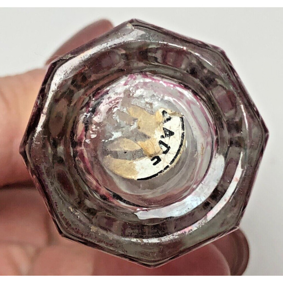 Flashed Cranberry Cut to Clear Vintage Perfume Bottle w/ Stopper Bohemian Glass - Picture 4 of 8